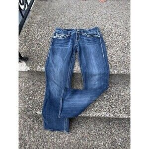 Vigoss The New York Boot Cut Juniors Girls 7/32 Blue Denim Embellished Pockets